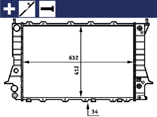 CR413000S Mahle Original Радіатор охолодження двигуна