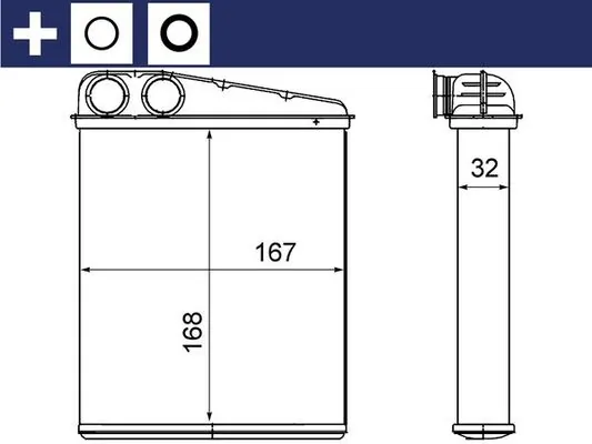 AH16000S Mahle Original Радіатор опалювача салону