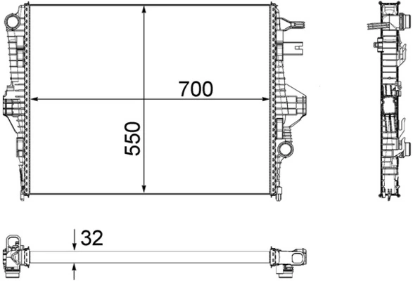 Радіатор основний Mahle Original CR1183000P ціна, від 119.75 USD