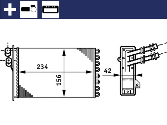 AH72000S Mahle Original Радіатор опалювача салону