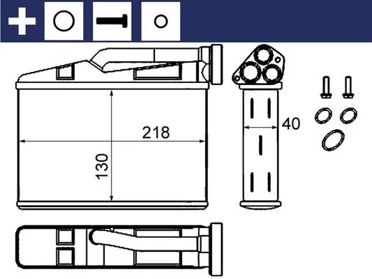 AH240000S Mahle Original Радіатор опалювача салону