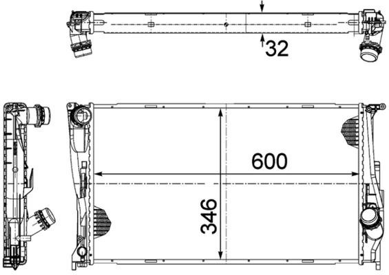 Радіатор основний Mahle Original CR1083000P ціна, від 76.64 USD