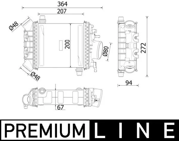 CI547000P Mahle Original Охолоджувач наддувочного повітря