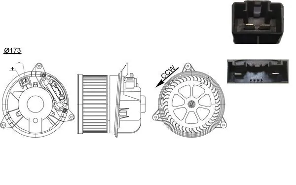 Моторчик пічки Mahle Original AB195000S