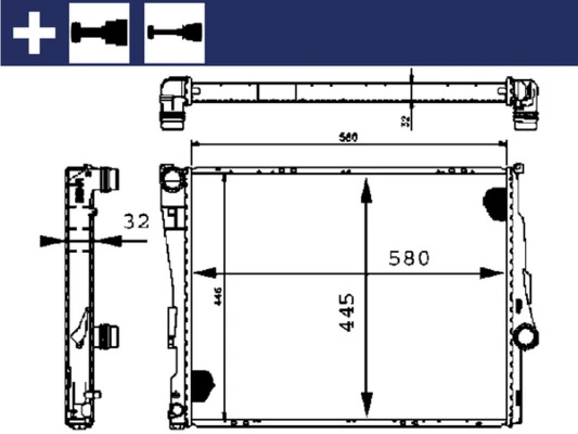 Радіатор основний Mahle Original CR455000S ціна, від 103.80 USD