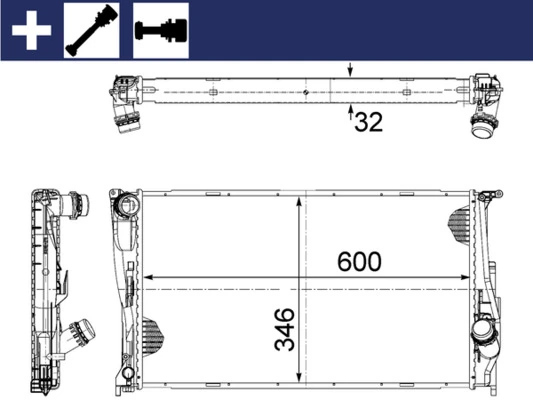 Радіатор основний Mahle Original CR1083000S ціна, від 76.55 USD