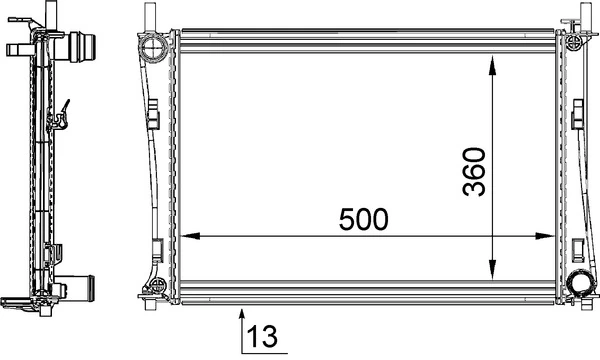 CR1355000S Mahle Original Радіатор охолодження двигуна