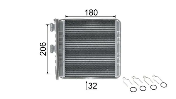 AH76000P Mahle Original Радіатор опалювача салону