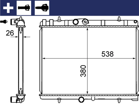 Радіатор основний Mahle Original CR2014000S ціна, від 86.18 USD