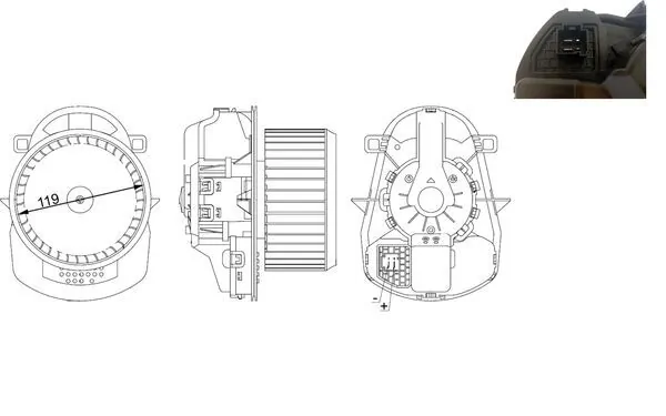 Вентилятора пічки AB258000S Mahle Original