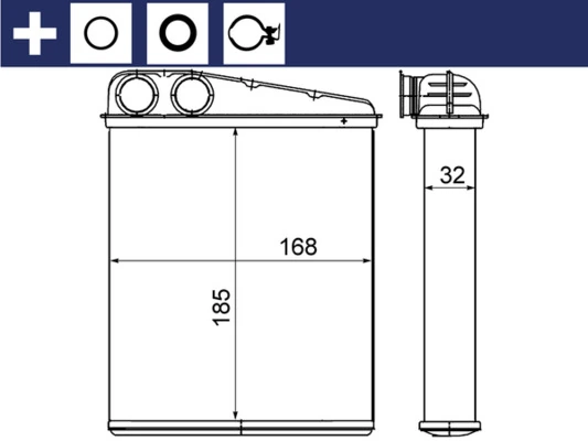 AH8000S Mahle Original Радіатор опалювача салону