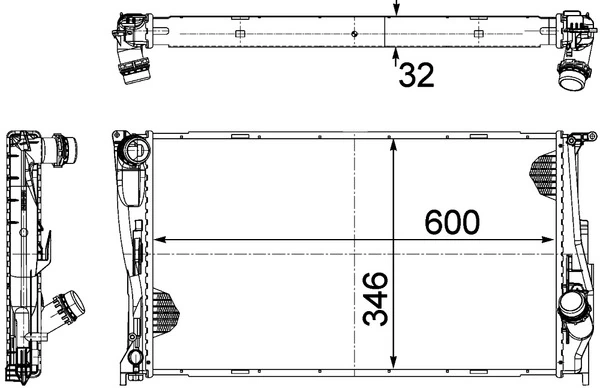 Радіатор основний Mahle Original CR1086000P ціна, від 103.39 USD