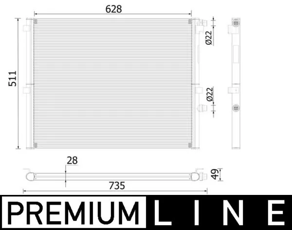 CR2307000P Mahle Original Радіатор охолодження двигуна, додатковий