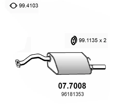 Вихлопна труба Daewoo Leganza седан (KLAV) (1997 - 2004) ціна, від 69.96 USD