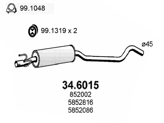Купити 95521296 Peugeot/Citroen Вихлоп