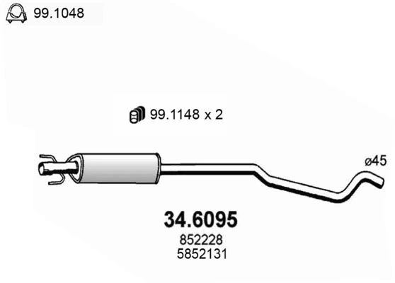Глушник, центральна частина 5852066 Opel