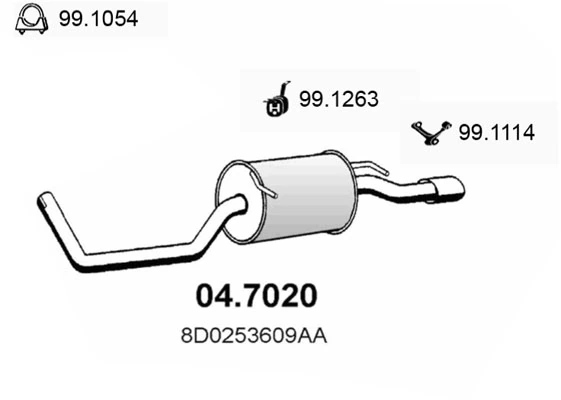 Купити Глушник, задня частина Audi A4 Avant B5 8D5