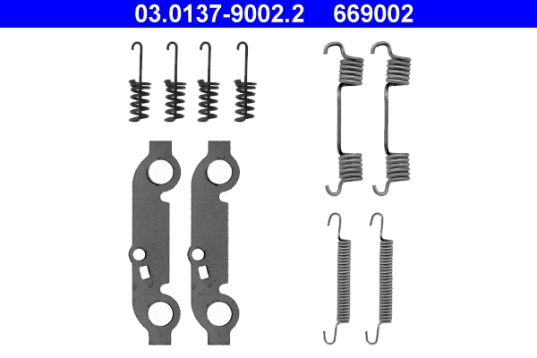 Купити A0040537000 Mercedes Монтажний комплект задніх барабанних колодок