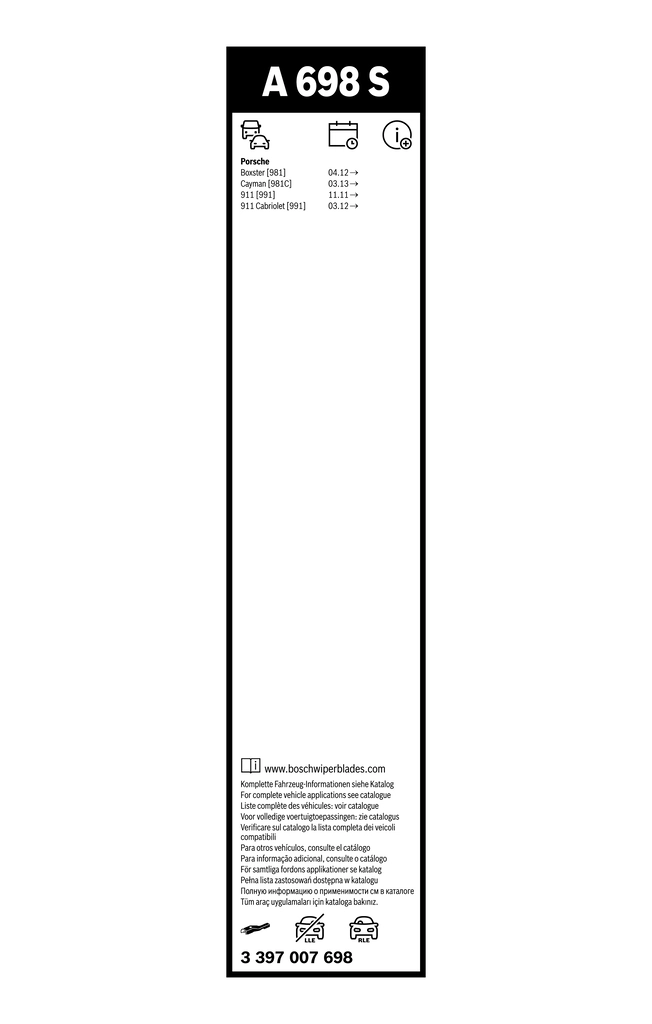 3397007698 Bosch Склоочисники лобового скла