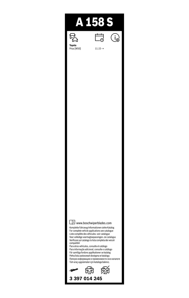 Щітка-двірник лобового скла, комплект з 2-х шт. Bosch 3397014245 ціна, від 26.01 USD