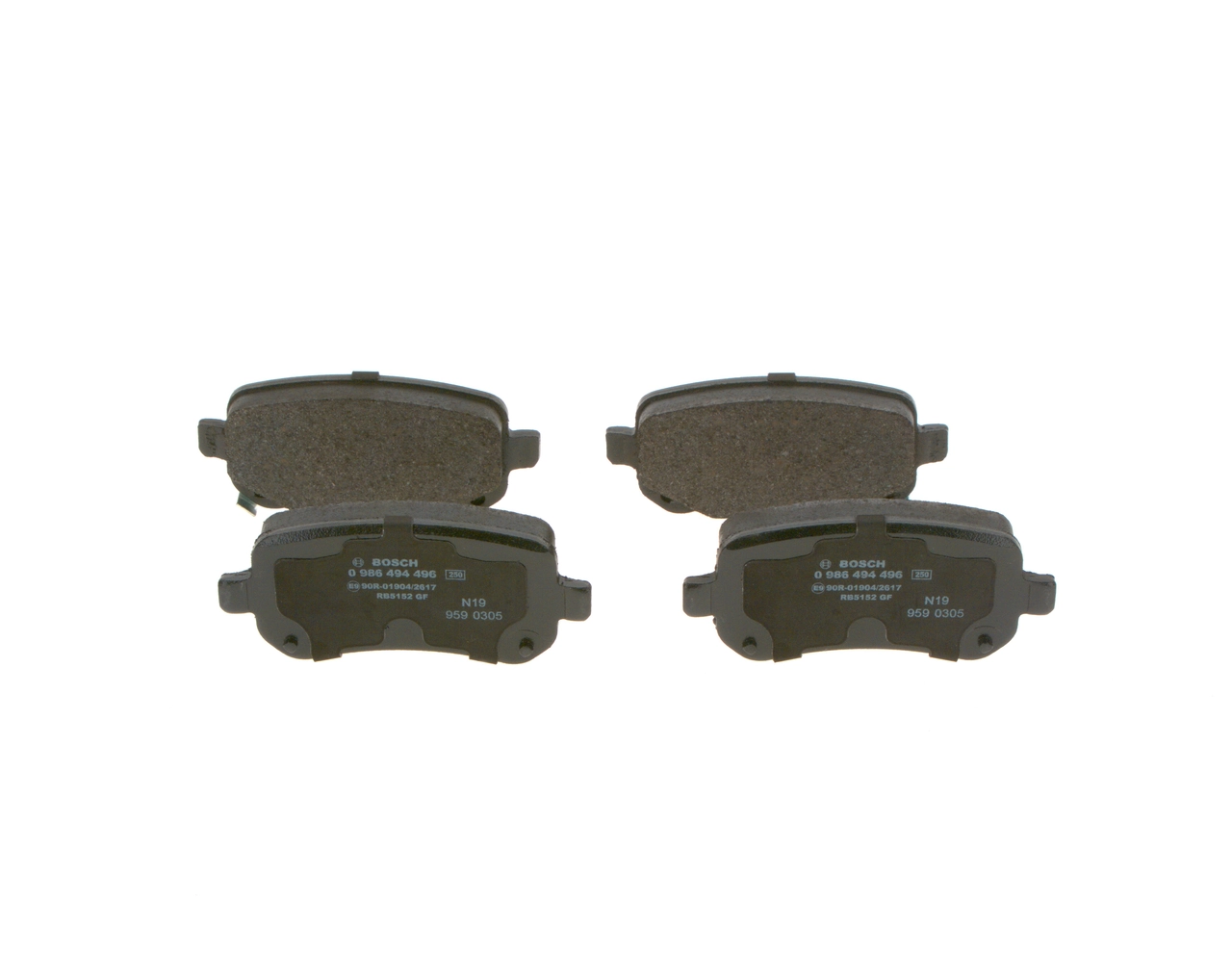0986494496 Bosch Колодки гальмівні задні, дискові