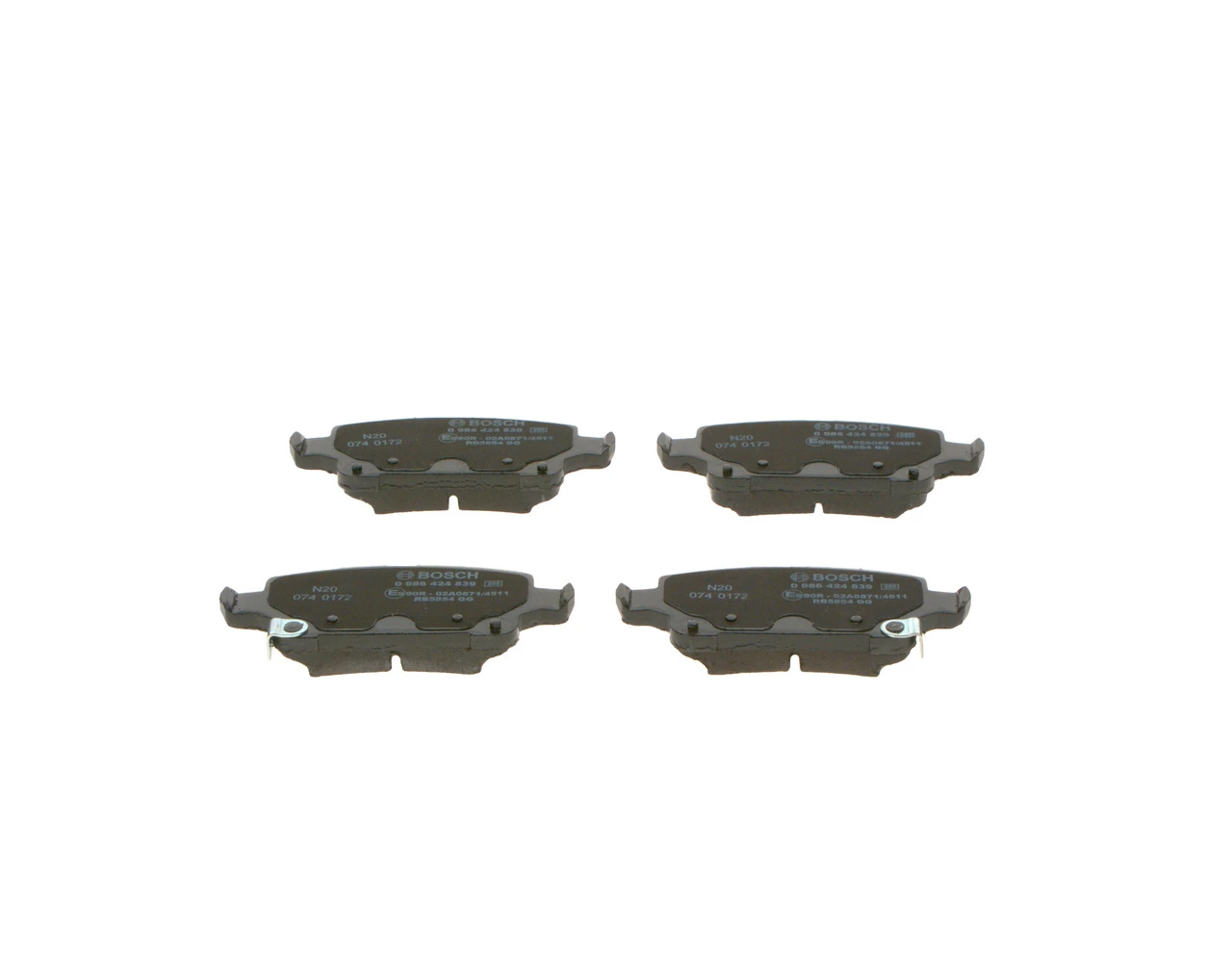 0986424839 Bosch Колодки гальмівні задні, дискові