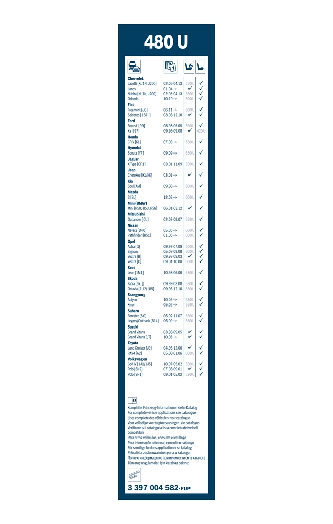 3397004582 Bosch Щітка склоочисника задня