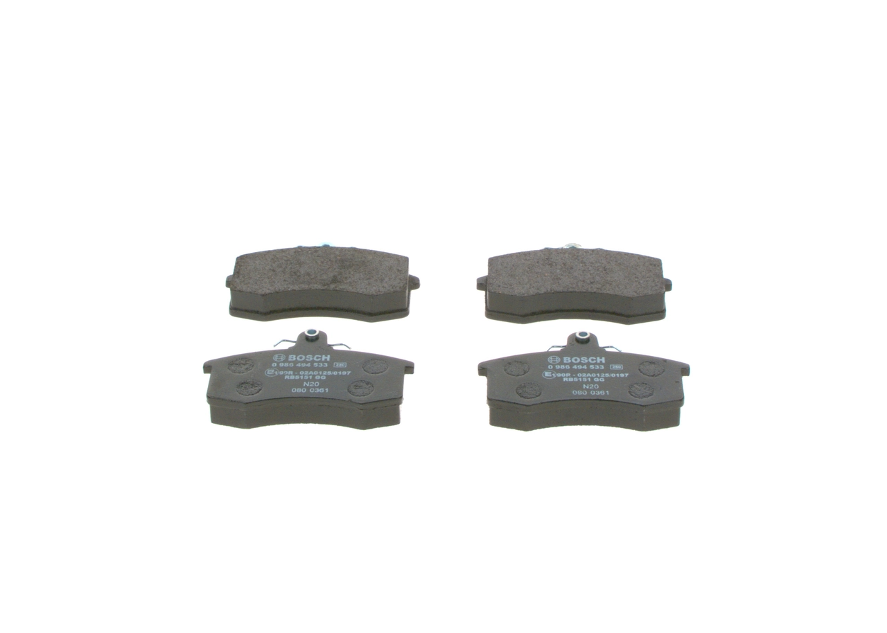 0986494533 Bosch Передні гальмівні колодки