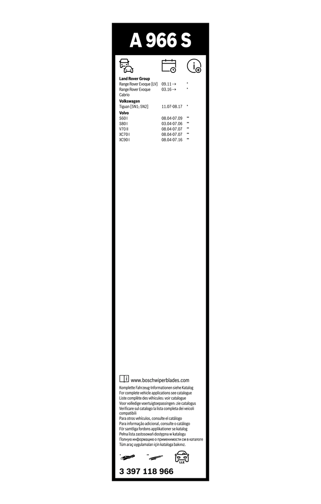 Щітки склоочисника 3D998012 AND