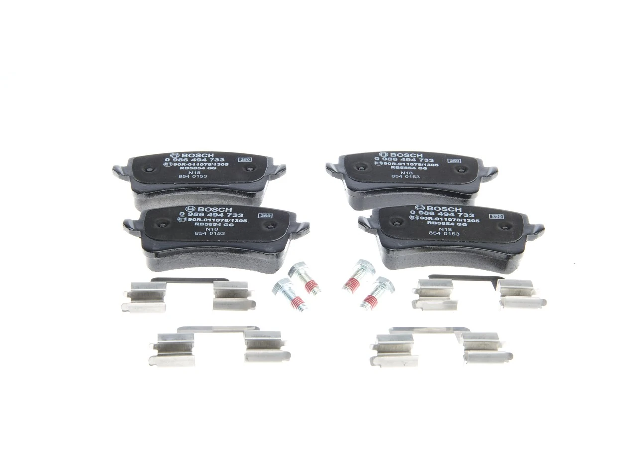 0986494733 Bosch Колодки гальмівні задні, дискові