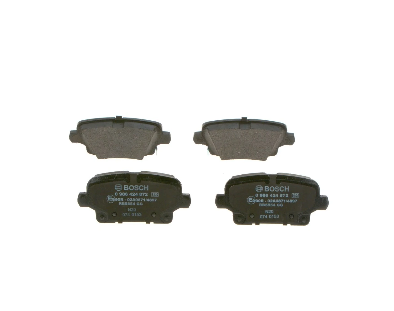 0986424872 Bosch Колодки гальмівні задні, дискові