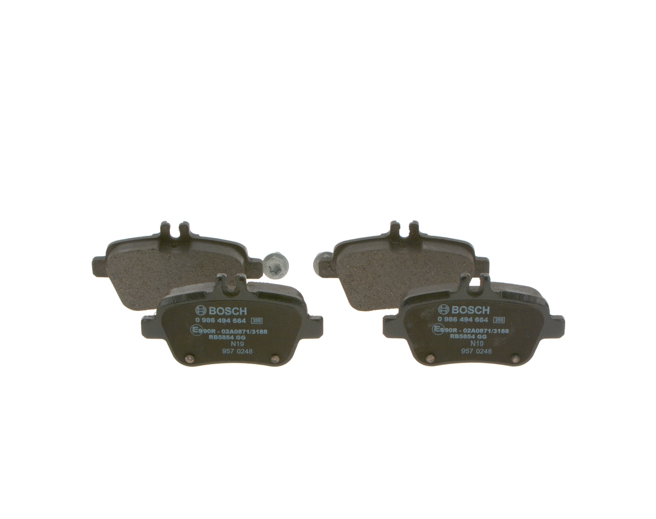 0986494664 Bosch Колодки гальмівні задні, дискові