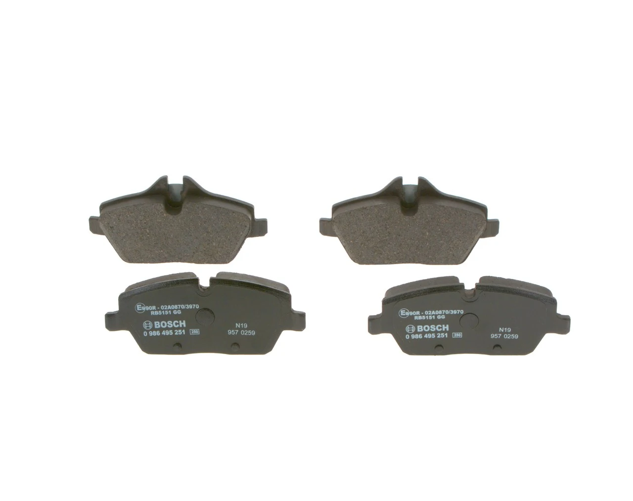 Купити 0986495251 Bosch Колодки гальмівні передні, дискові