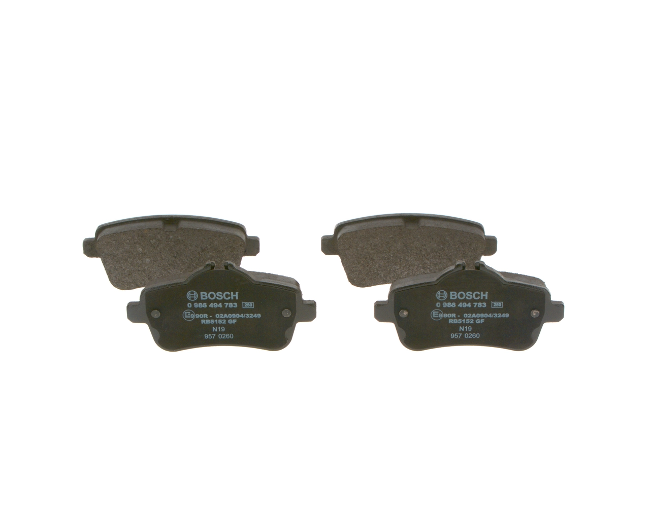 0986494783 Bosch Колодки гальмівні задні, дискові