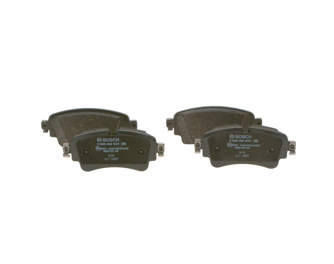 0986494833 Bosch Колодки гальмівні задні, дискові