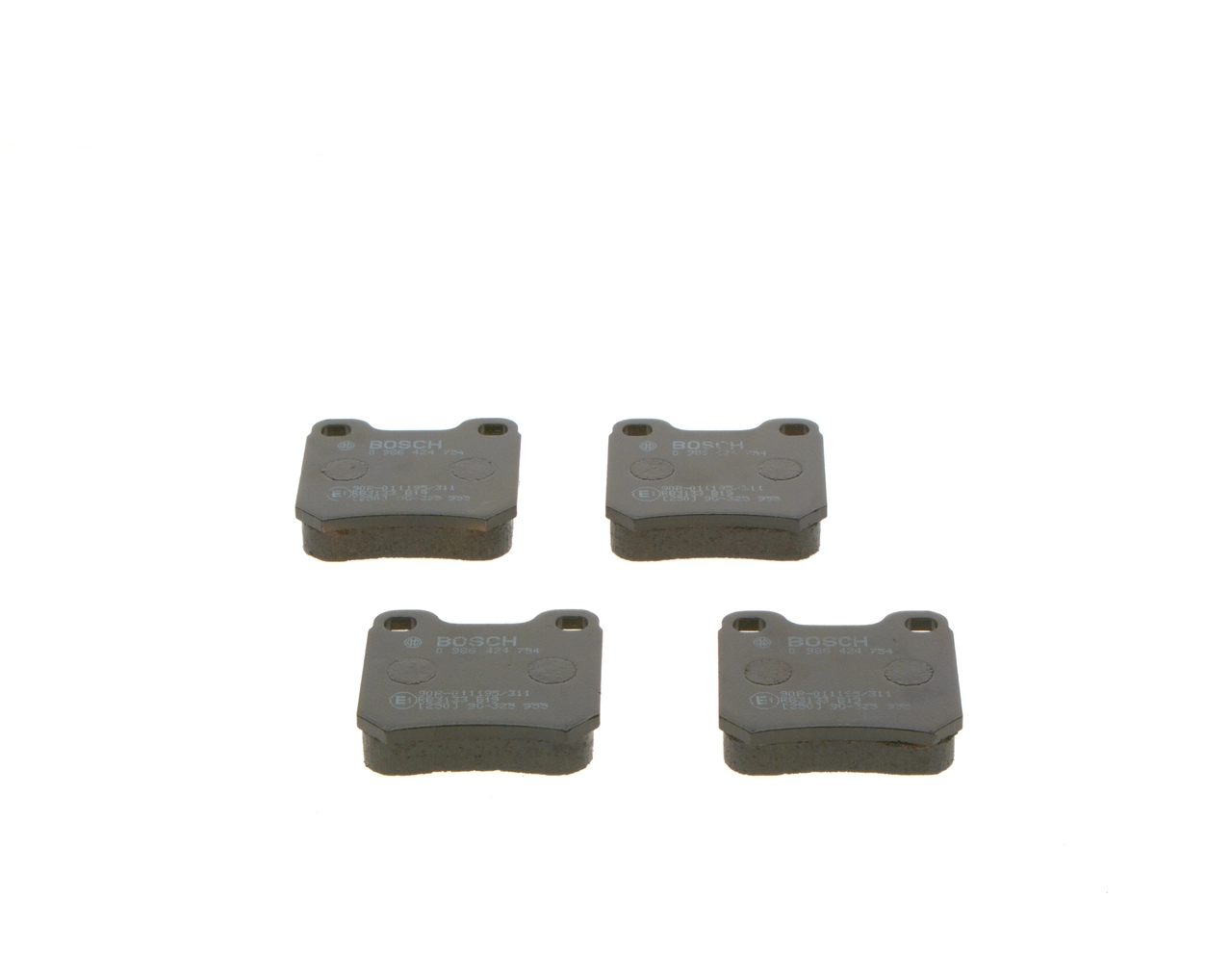 0986424754 Bosch Колодки гальмівні задні, дискові