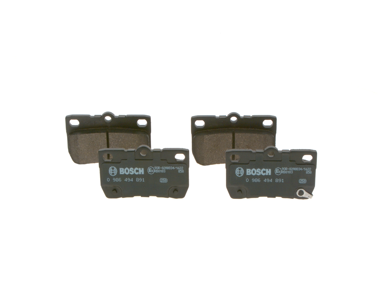 0986494891 Bosch Колодки гальмівні задні, дискові