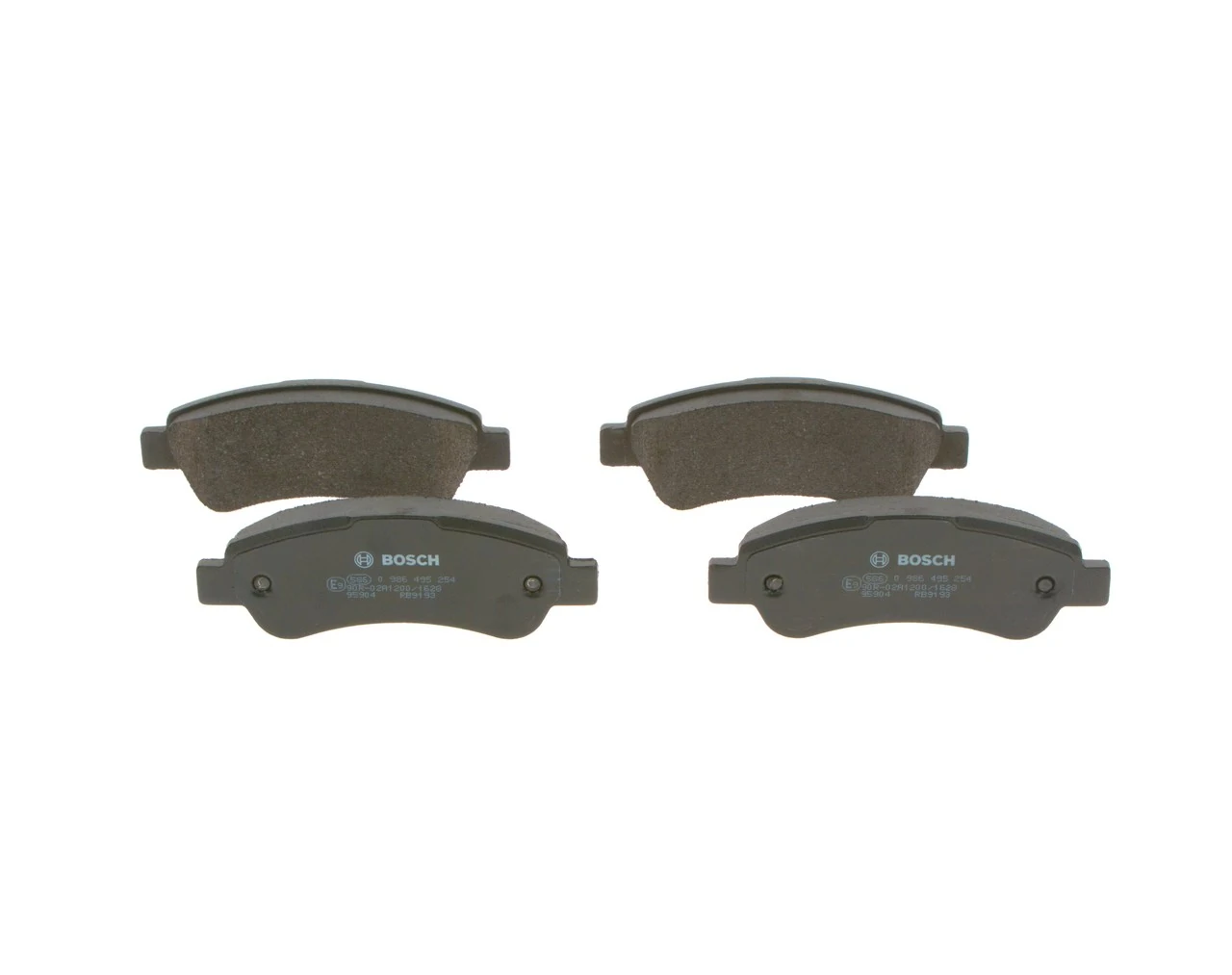 0986495254 Bosch Колодки гальмівні задні, дискові