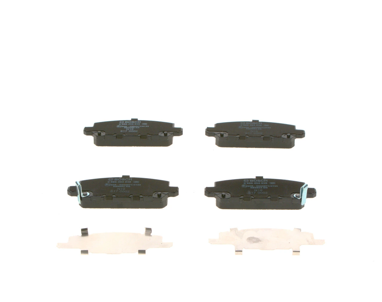 0986494838 Bosch Колодки гальмівні задні, дискові