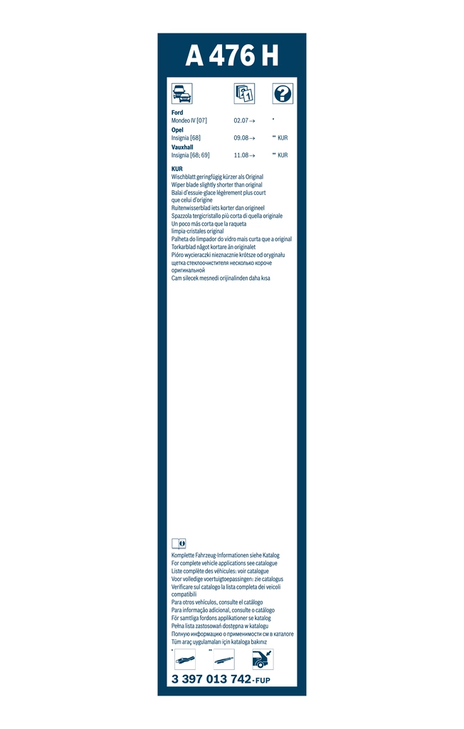 3397013742 Bosch Щітка склоочисника задня
