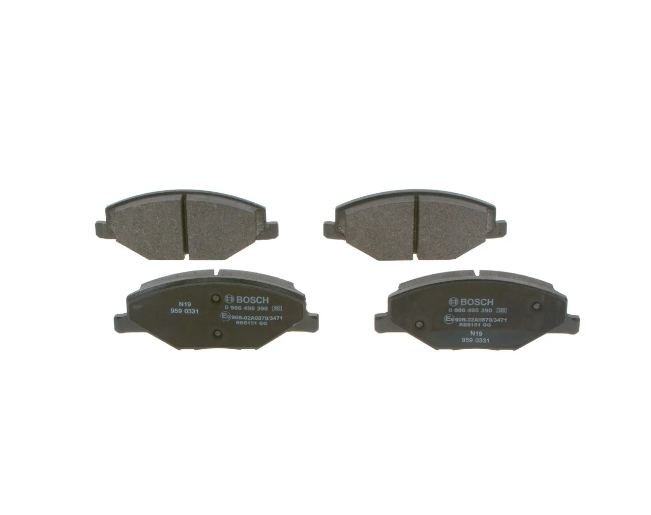 Передні тормозні колодки 0986495390 Bosch
