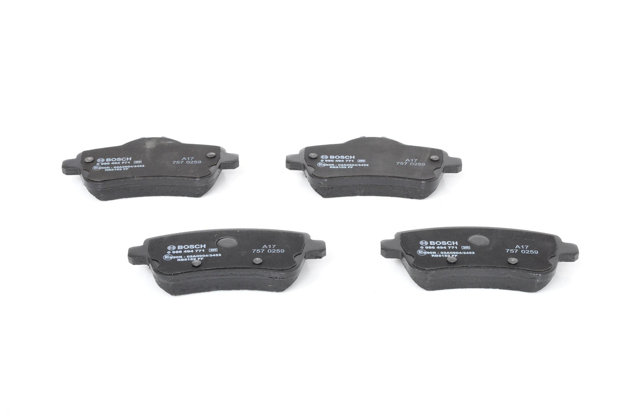 0986494771 Bosch Колодки гальмівні задні, дискові