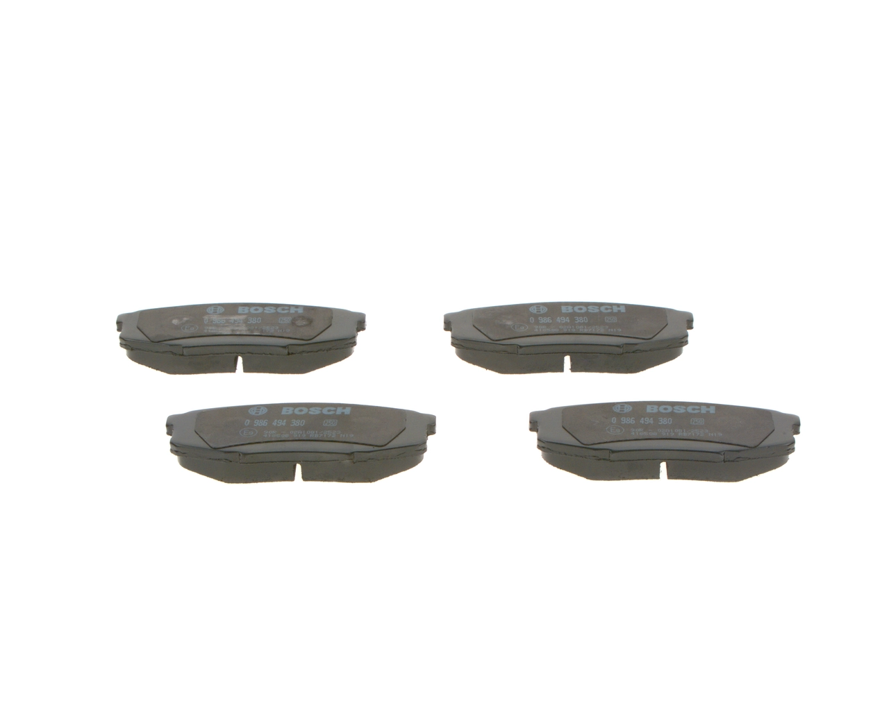 0986494380 Bosch Колодки гальмівні задні, дискові