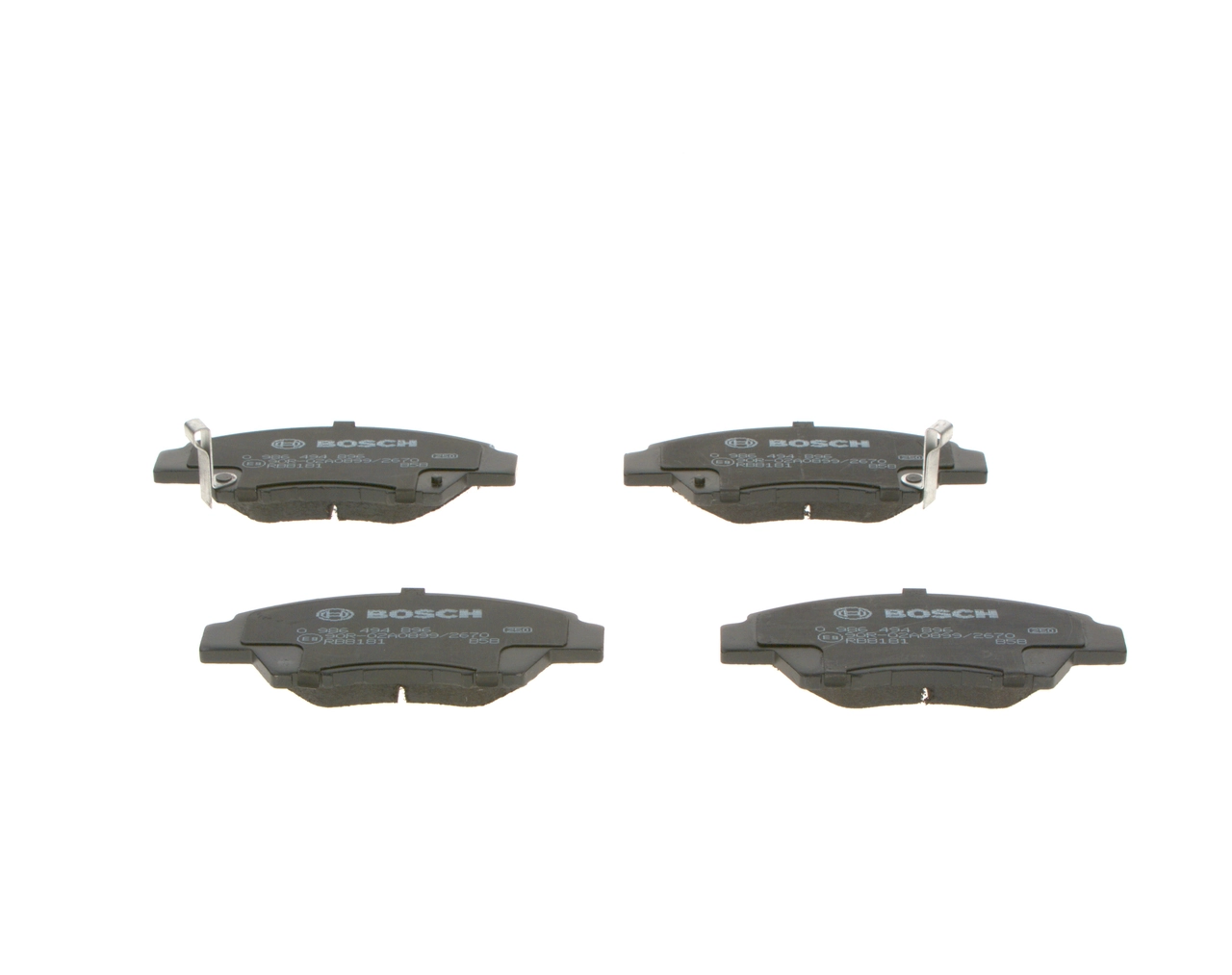 Купити 0986494896 Bosch Колодки гальмівні передні, дискові