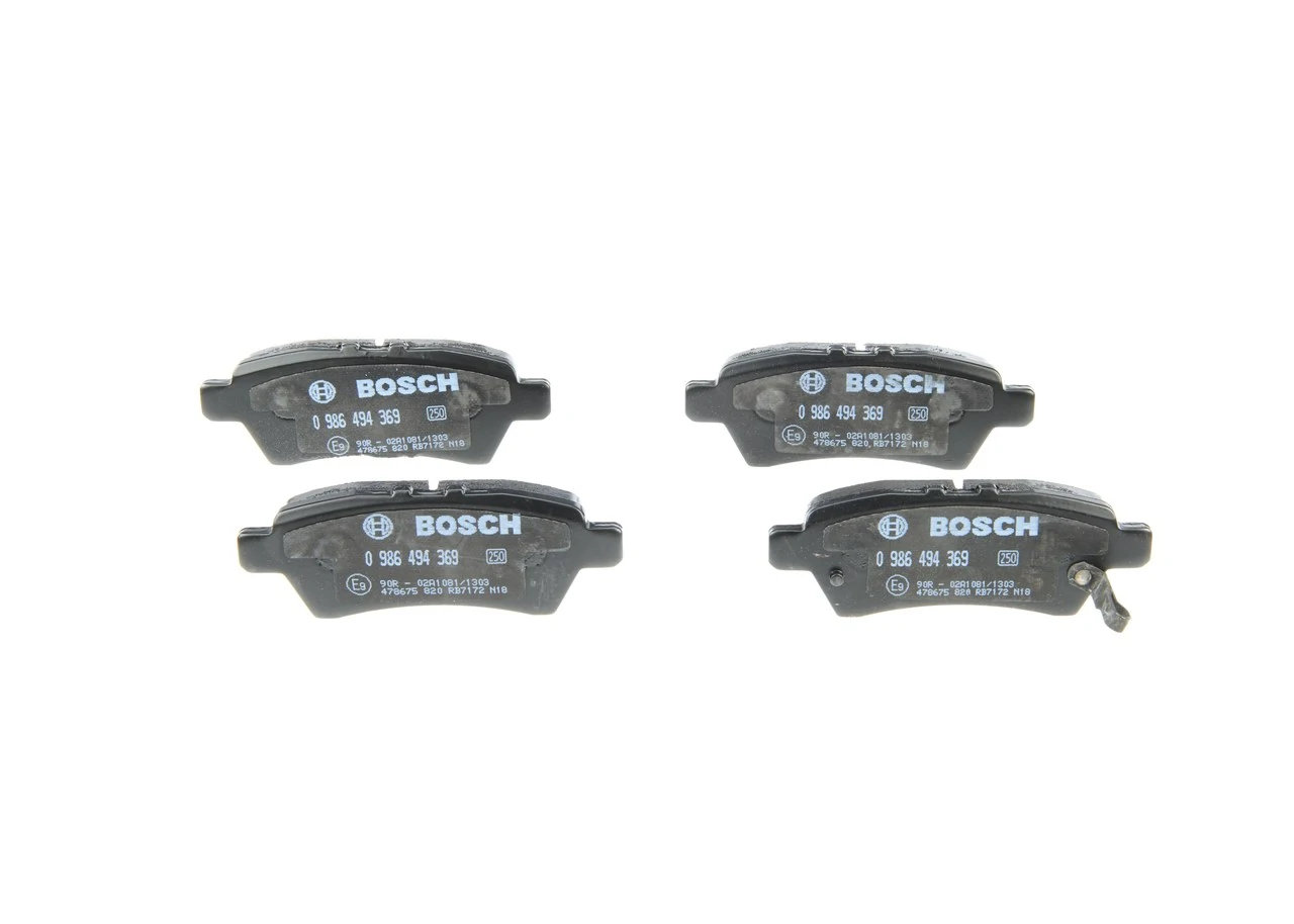 0986494369 Bosch Колодки гальмівні задні, дискові