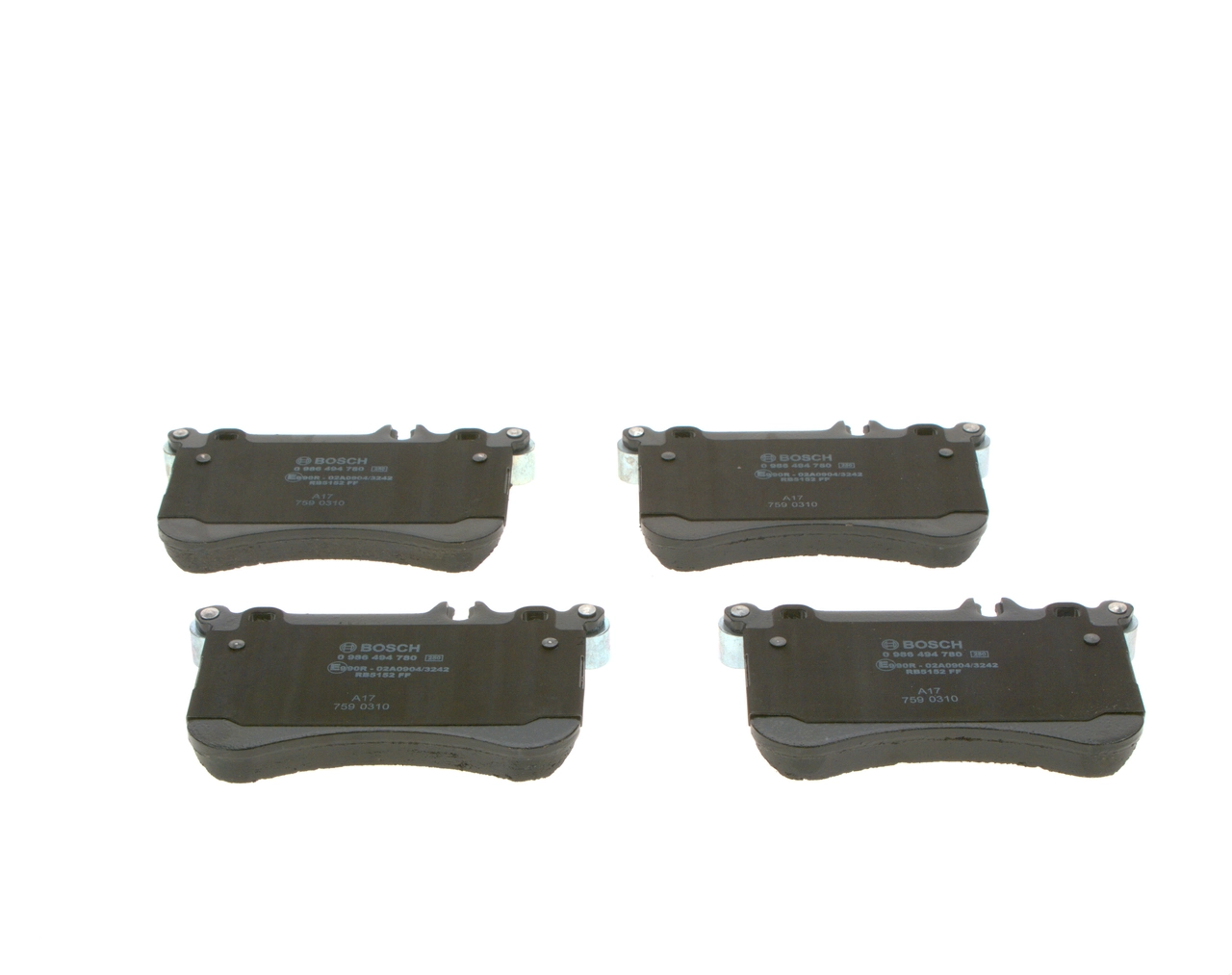 0986494780 Bosch Передні гальмівні колодки