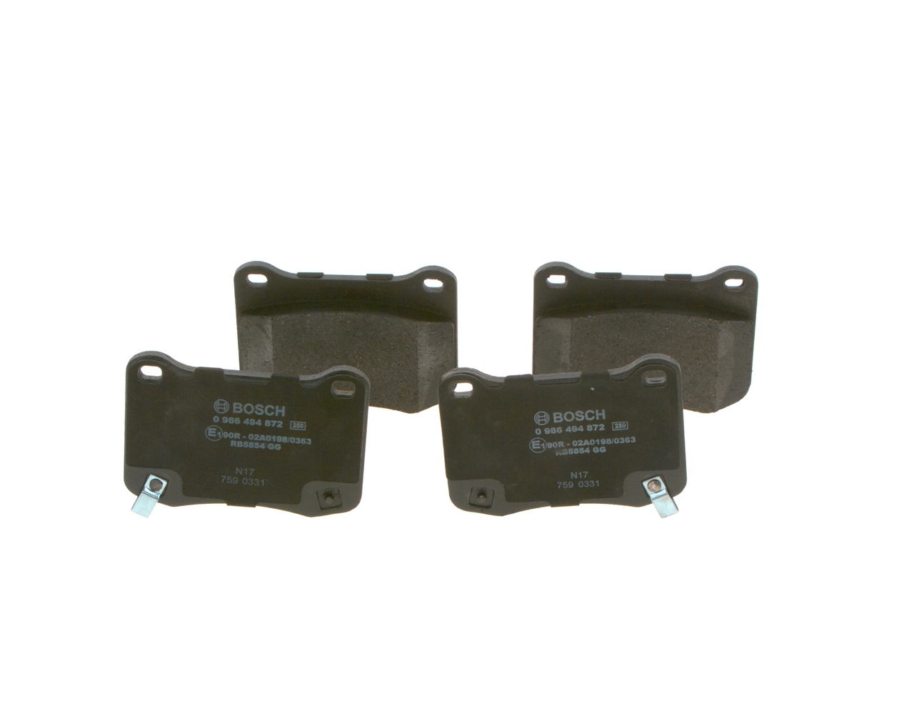 0986494872 Bosch Колодки гальмівні задні, дискові