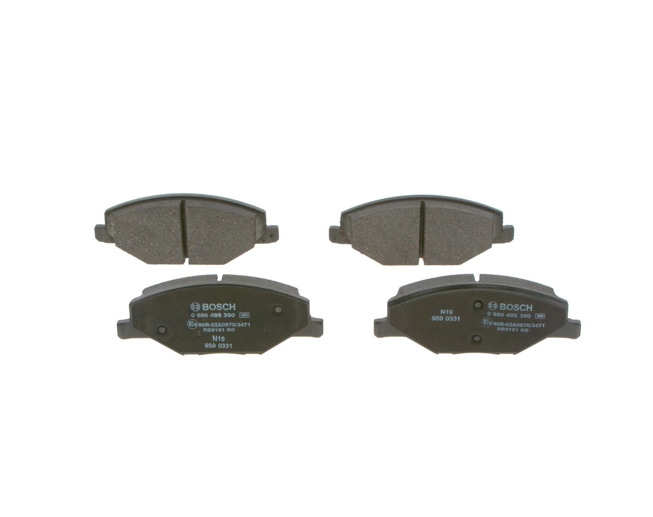 0986495390 Bosch Передні гальмівні колодки