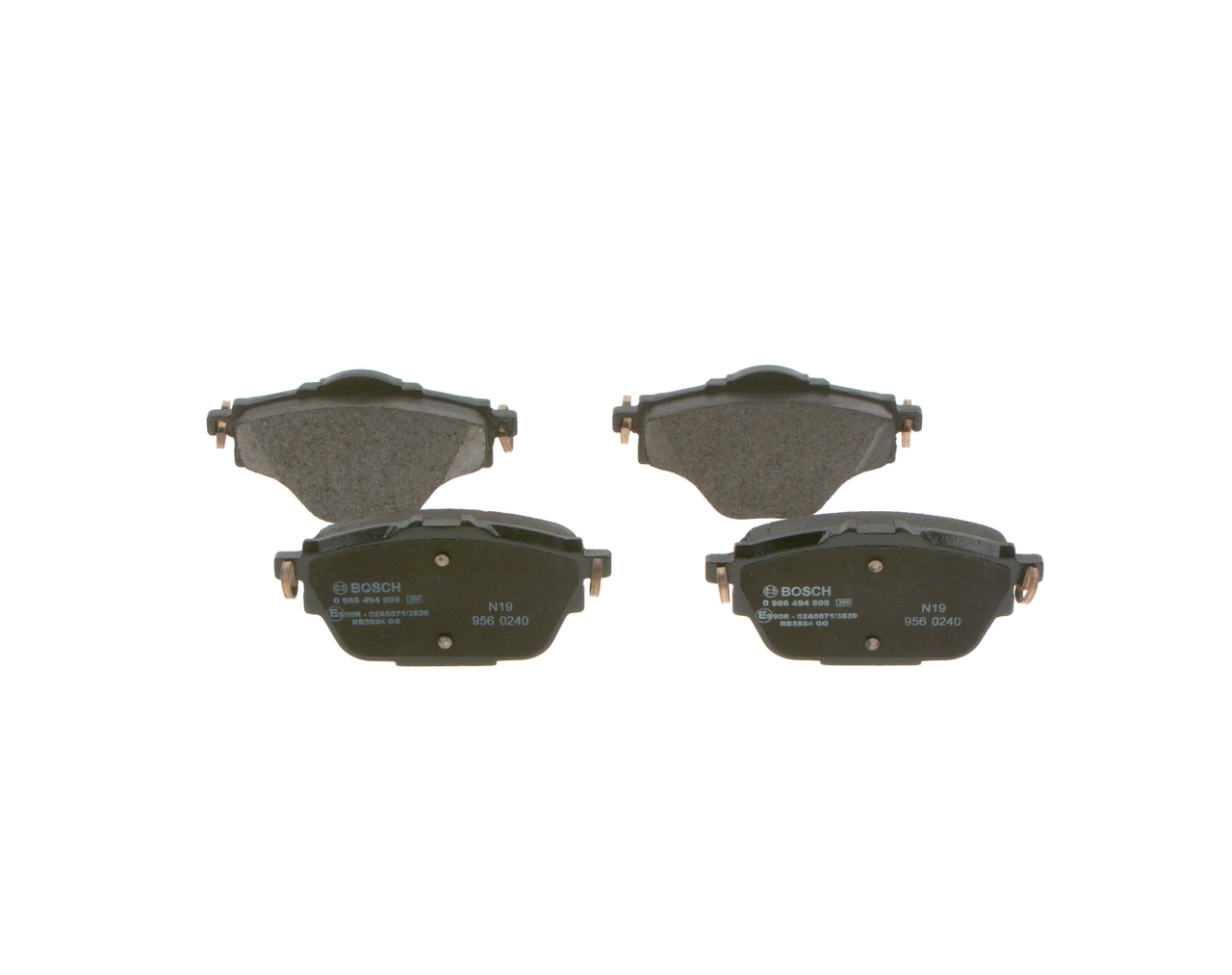 0986494805 Bosch Колодки гальмівні задні, дискові