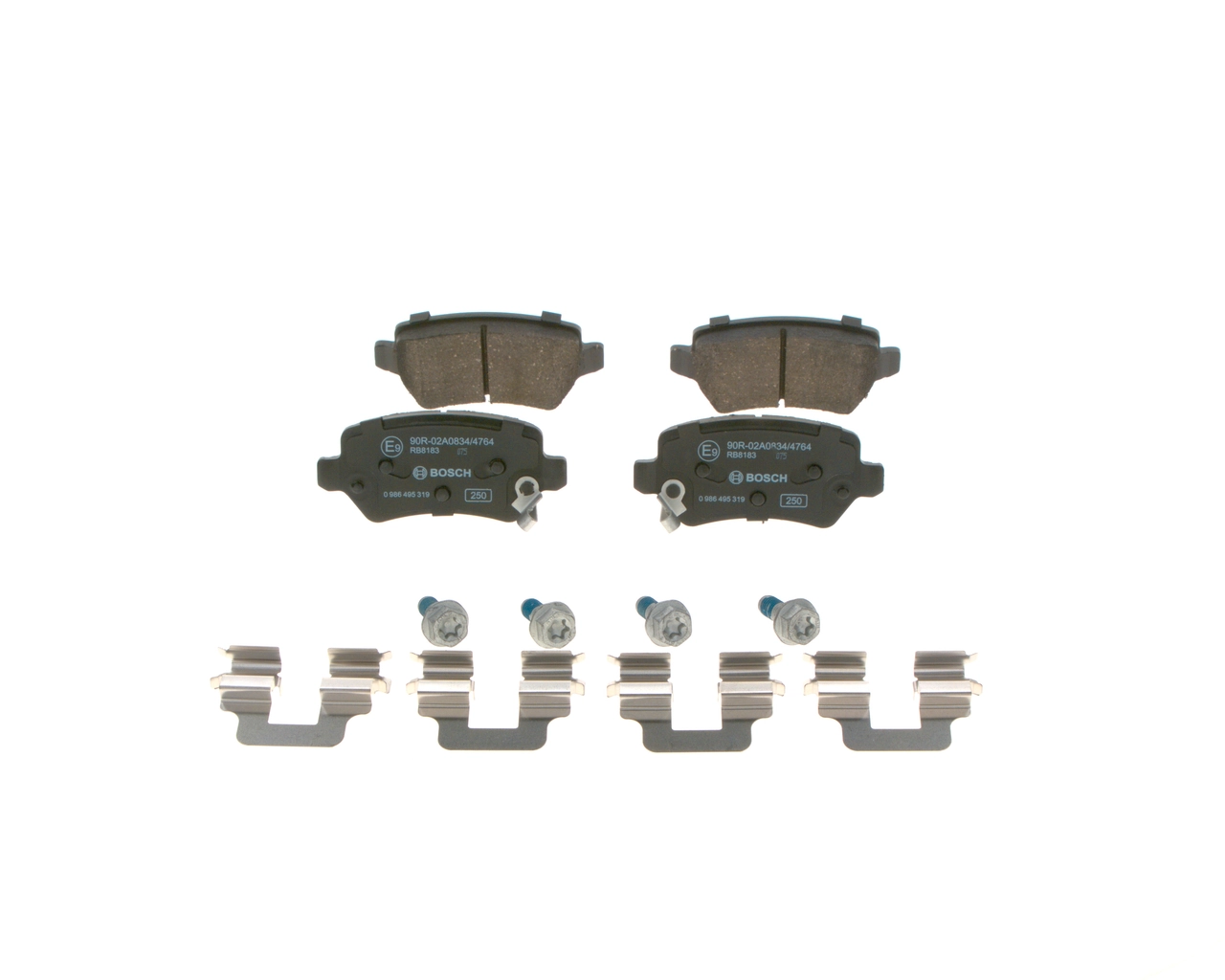 0986495319 Bosch Колодки гальмівні задні, дискові